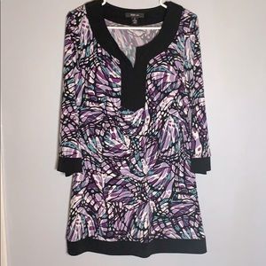 Style and Co. 3/4 sleeve purple tunic dress